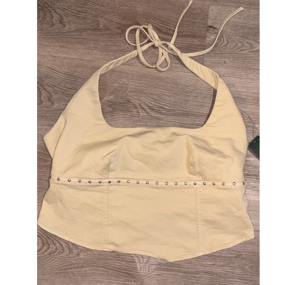 Wild Fable Off White Studded Halter Corset Top XXL NWT
